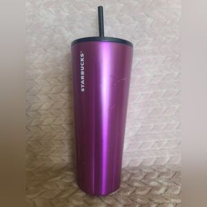 Starbucks 24oz metal tumbler with straw